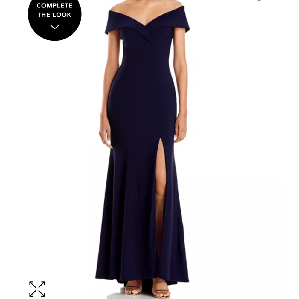 Aqua Formal Off the Shoulder Gown